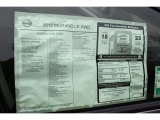 2012 Nissan Murano LE AWD Window Sticker