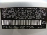 2010 LS Color Code for Mercury Metallic - Color Code: 1F2