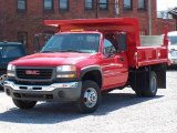 2005 Fire Red GMC Sierra 3500 Regular Cab 4x4 Dually Chassis Dump Truck #7481878