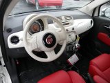 2013 Fiat 500 c cabrio Lounge Rosso/Avorio (Red/Ivory) Interior