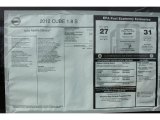 2012 Nissan Cube 1.8 S Window Sticker