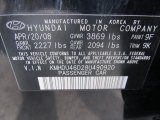 2008 Elantra Color Code for Black Pearl - Color Code: 9F
