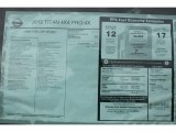 2012 Nissan Titan Pro-4X Crew Cab 4x4 Window Sticker