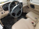 2000 Ford Ranger XL Regular Cab 4x4 Medium Prairie Tan Interior
