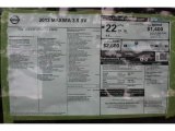 2013 Nissan Maxima 3.5 SV Sport Window Sticker