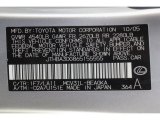 2006 ES Color Code for Classic Silver Metallic - Color Code: 1F7