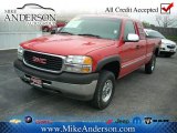 2002 Fire Red GMC Sierra 2500HD SLE Extended Cab #75787030