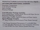 2005 Saab 9-2X Aero Wagon Window Sticker