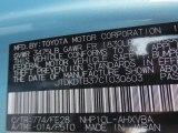 2012 Prius c Color Code for Summer Rain Metallic - Color Code: 774
