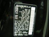 2011 Cube Color Code for Sapphire Black Pearl - Color Code: B20