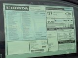 2013 Honda CR-Z EX Navigation Sport Hybrid Window Sticker