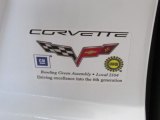 2012 Chevrolet Corvette Grand Sport Coupe Info Tag