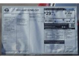 2013 Nissan Juke S Window Sticker