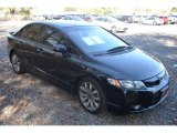 2009 Crystal Black Pearl Honda Civic Si Sedan #76332211