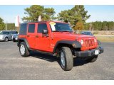 Flame Red Jeep Wrangler Unlimited in 2007