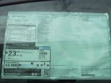 2012 Toyota Avalon  Window Sticker