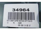 2012 Toyota Camry SE