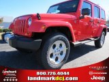 2013 Rock Lobster Red Jeep Wrangler Unlimited Sahara 4x4 #76624252