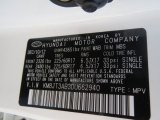 2013 Tucson Color Code for Cotton White - Color Code: WAB