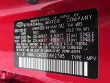 2013 Tucson Color Code for Garnet Red - Color Code: SAZ