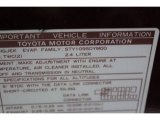 1995 Toyota Previa LE SC All-Trac Info Tag