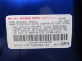 2008 Mitsubishi Lancer GTS Info Tag