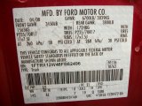 2008 F150 Color Code for Redfire Metallic - Color Code: G2