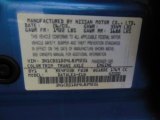 2004 Sentra Color Code for Vibrant Blue - Color Code: BY1