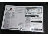2013 Porsche Panamera V6 Window Sticker