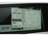 2013 Toyota Matrix S Window Sticker
