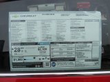2013 Chevrolet Sonic RS Hatch Window Sticker