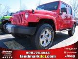 2013 Rock Lobster Red Jeep Wrangler Unlimited Sahara 4x4 #77270430