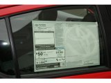 2013 Toyota Prius c Hybrid Two Window Sticker