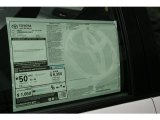 2013 Toyota Prius c Hybrid Two Window Sticker