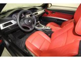 2010 BMW 3 Series 335i Convertible Coral Red/Black Dakota Leather Interior