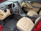 2013 Hyundai Elantra Limited Beige Interior