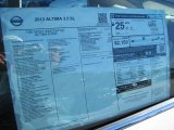 2013 Nissan Altima 3.5 SL Window Sticker