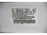2013 Odyssey Color Code for Taffeta White - Color Code: NH578