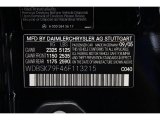 2006 SL Color Code for Black - Color Code: 040
