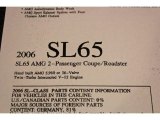 2006 Mercedes-Benz SL 65 AMG Roadster Window Sticker