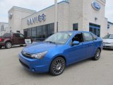 2011 Blue Flame Metallic Ford Focus SES Sedan #77611278