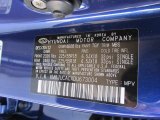 2013 Tucson Color Code for Iris Blue - Color Code: TGY