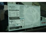 2013 Toyota Sienna V6 Window Sticker