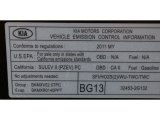 2011 Kia Forte EX Info Tag