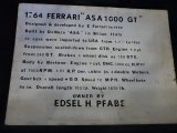 1964 ASA 1000 GT Coupe Info Tag
