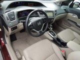 2012 Honda Civic EX-L Sedan Beige Interior