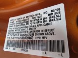 2006 Element Color Code for Tangerine Metallic - Color Code: YR563M
