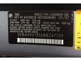 2008 BMW 5 Series 528xi Sedan Info Tag