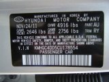 2012 Genesis Color Code for Platinum Silver Metallic - Color Code: AU