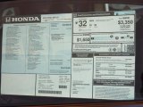 2013 Honda Civic LX Sedan Window Sticker